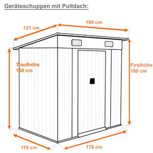 Gerateschuppen Metall Verzinkt Anthrazit Pultdach